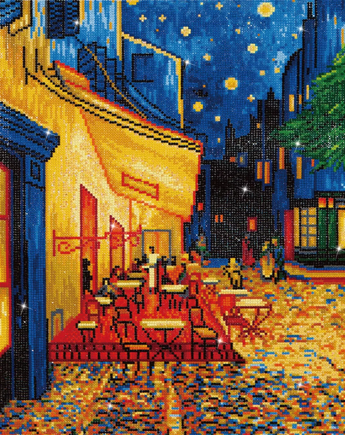 Tablou cu diamante - Terasa cafenelei noaptea (Van  Gogh)
