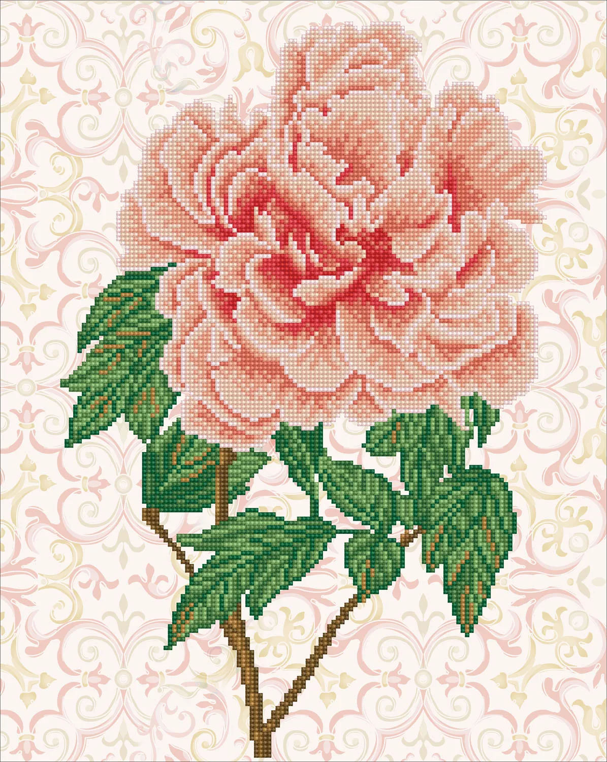 Tablou cu diamante - Trandafir roz