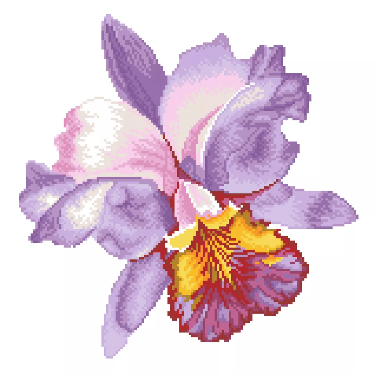 Tablou cu diamante înrămat – Orhidee mov