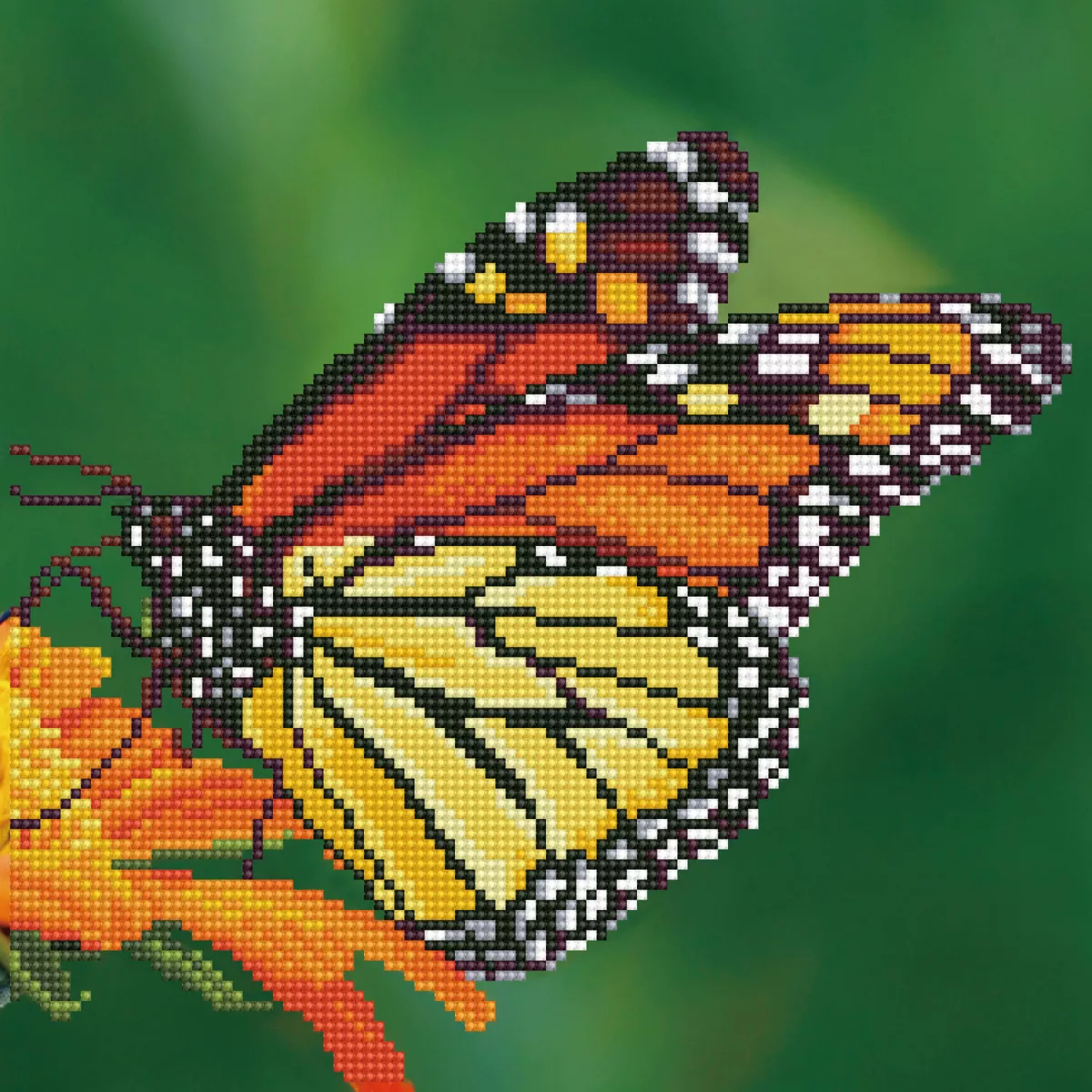 Tablou cu diamante - Fluture monarh
