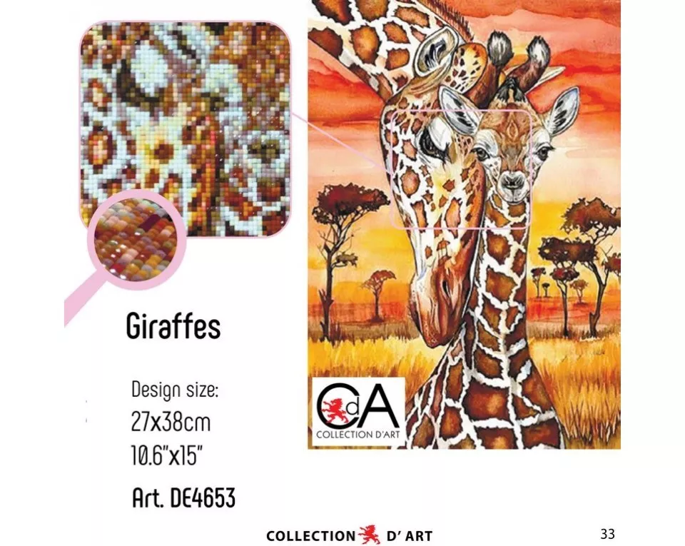 Tablou cu diamante  - Girafe
