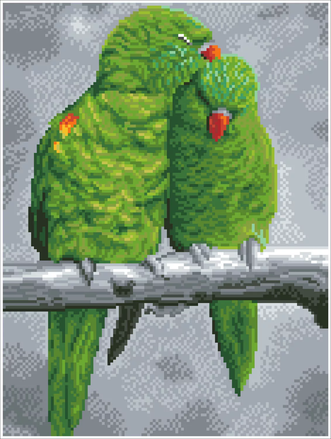 Tablou cu diamante – Papagali verzi
