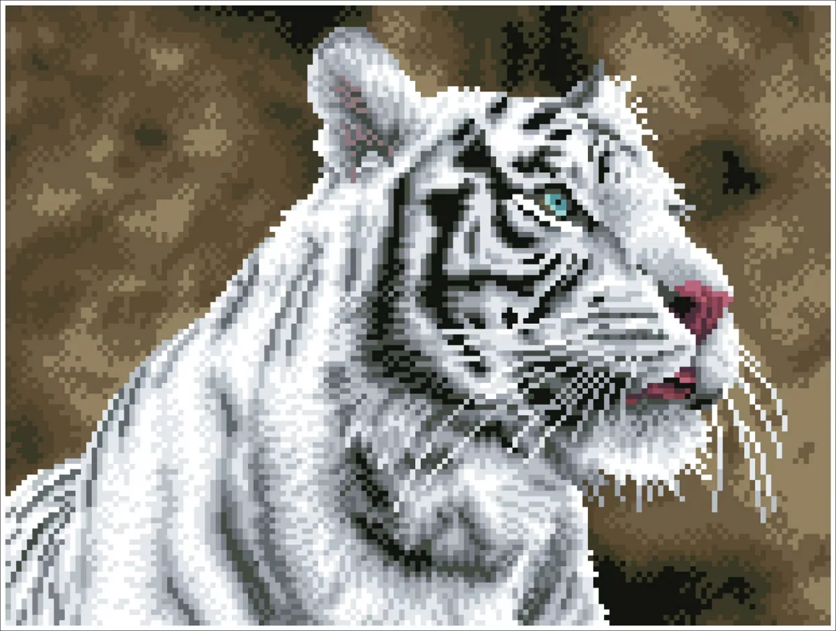Tablou cu diamante – Tigru alb