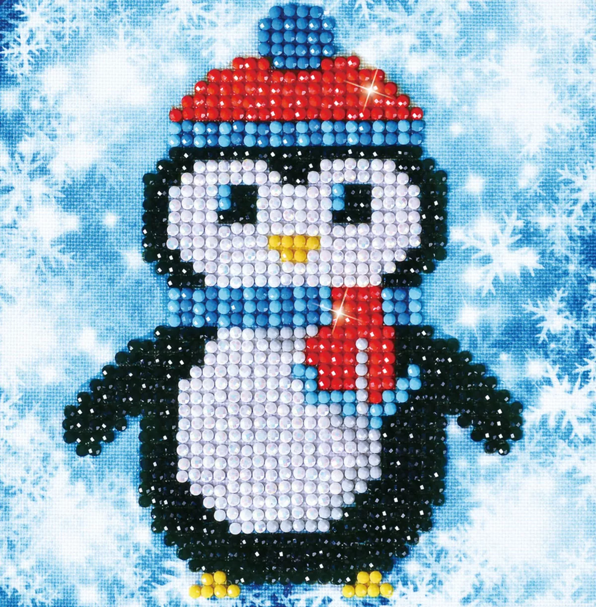 Tablou cu diamante - Un pinguin de Crăciun