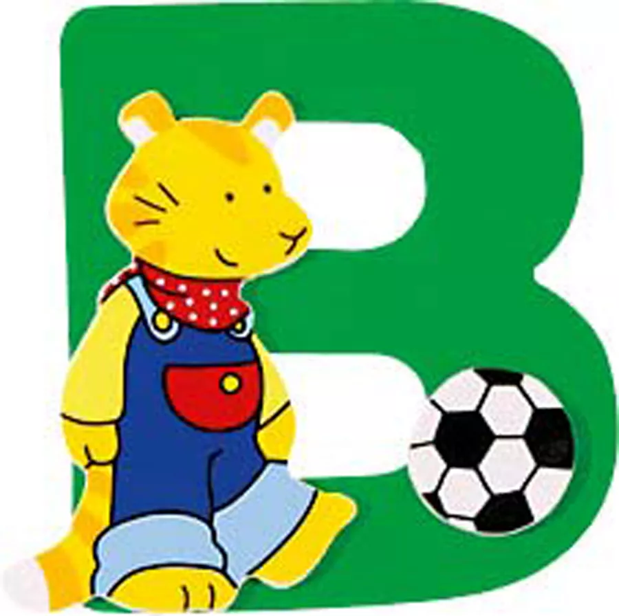 Litera B din lemn Verde