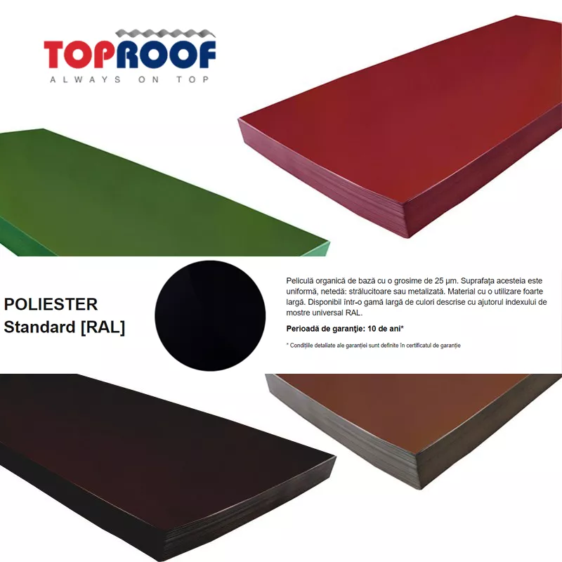 Tablă plană Poliester Standard 0,6 mm Grosime, [],toproof.ro