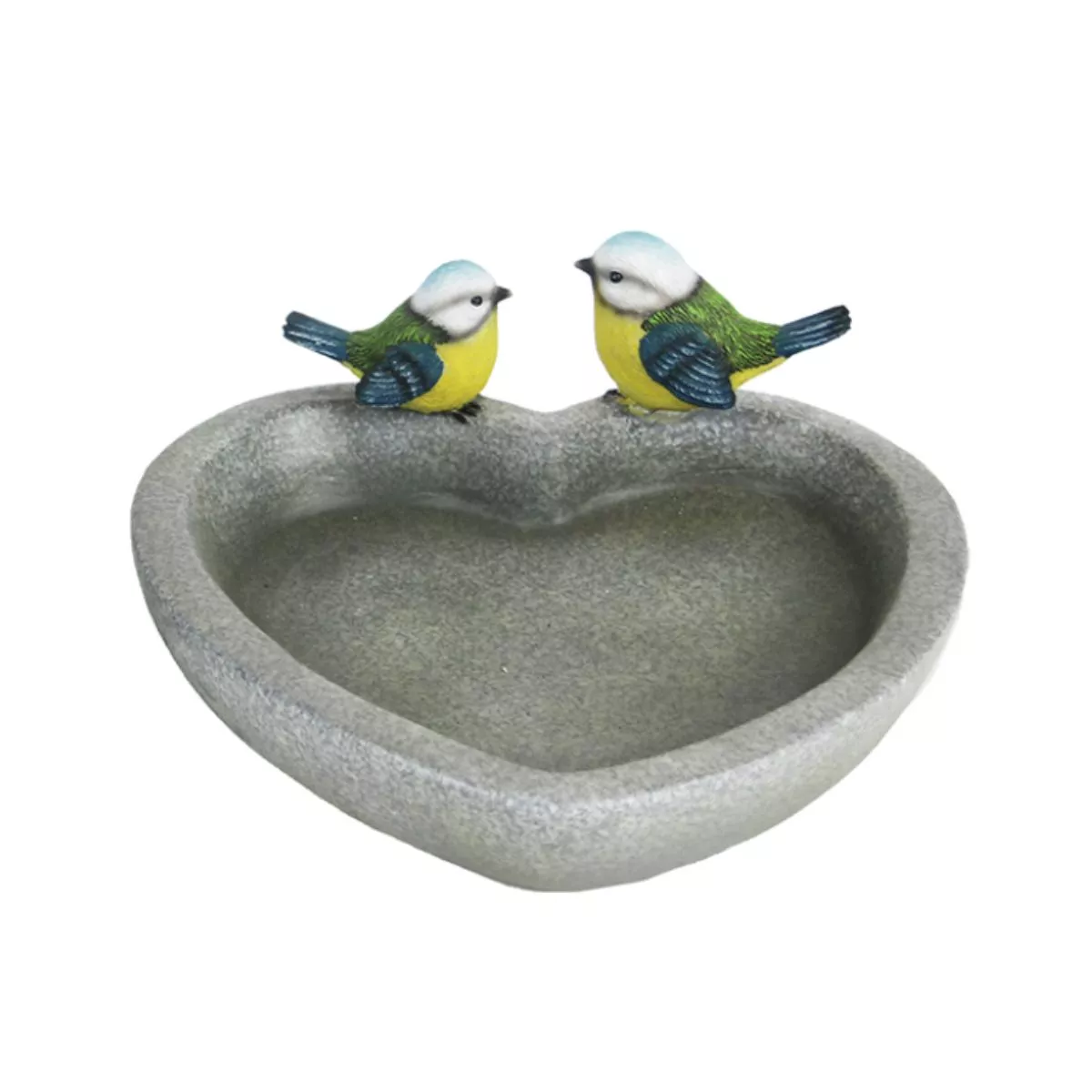Adapatoare pentru pasari gri/galben din polirasina 21 cm Heart Esschert Design 1