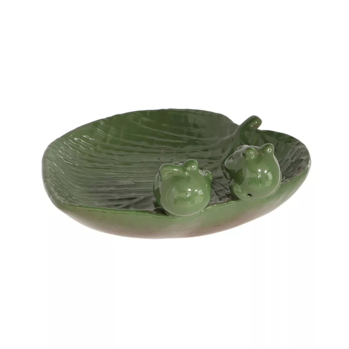 Adapatoare pentru pasari verde din ceramica Frogs on Leaf Esschert Design 2