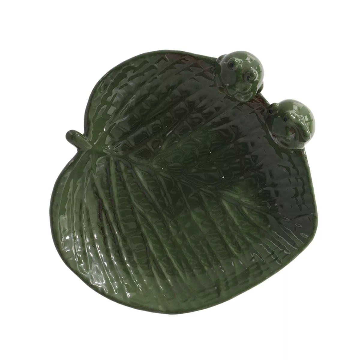Adapatoare pentru pasari verde din ceramica Frogs on Leaf Esschert Design 3