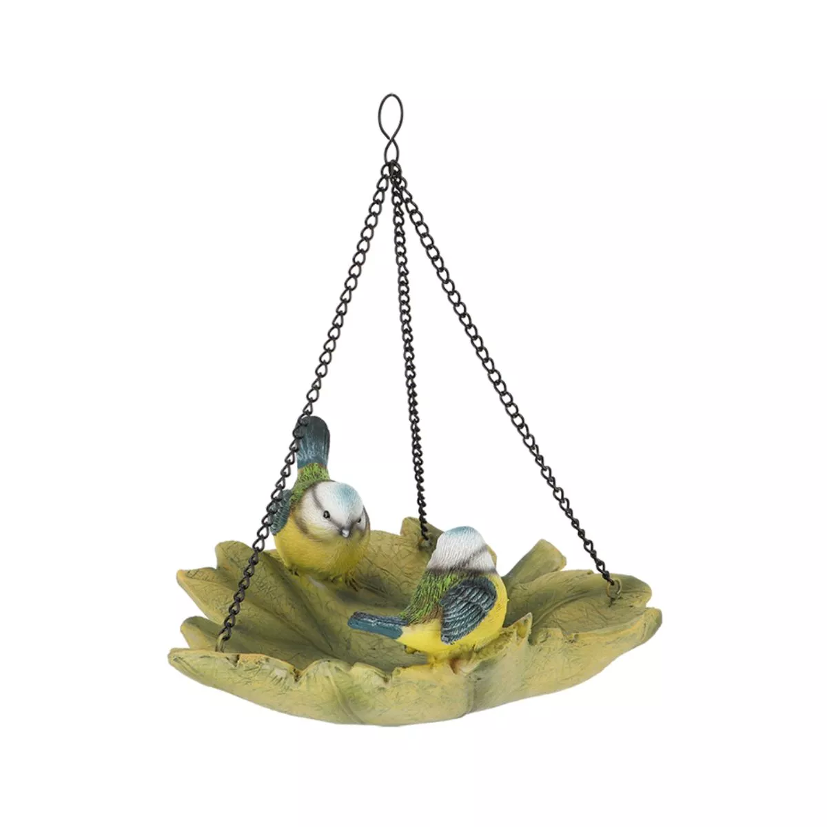 Adapatoare pentru pasari verde/galben din polirasina 23 cm Frunza suspendata Esschert Design 2