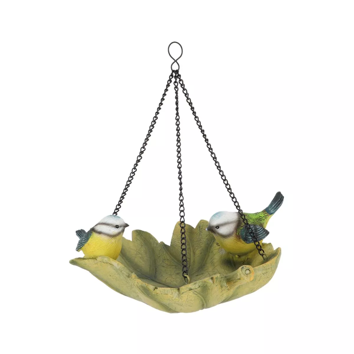 Adapatoare pentru pasari verde/galben din polirasina 23 cm Frunza suspendata Esschert Design 3