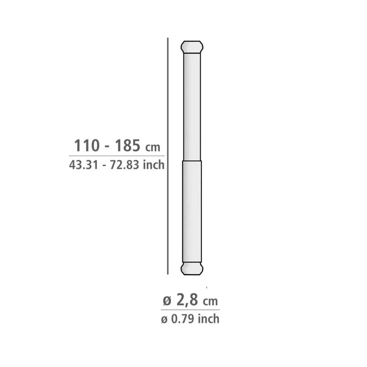 Bara telescopica dreapta pentru perdea dus 110-185 cm Luz Wenko 6