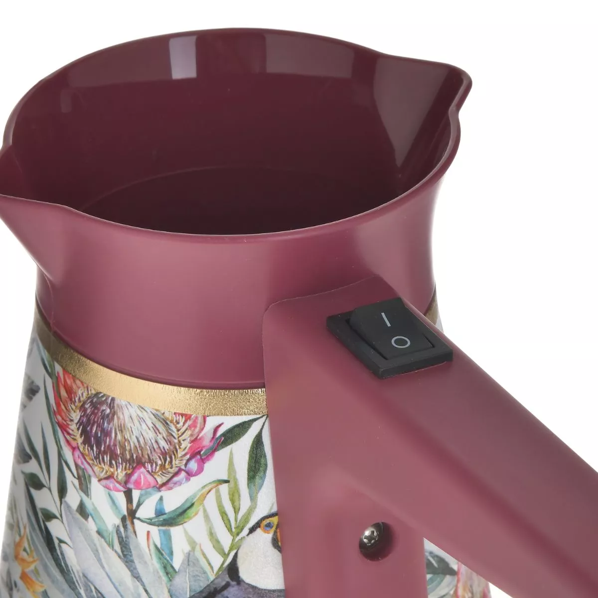 Cafetiera electrica roz 350 ml cu motive florale 3