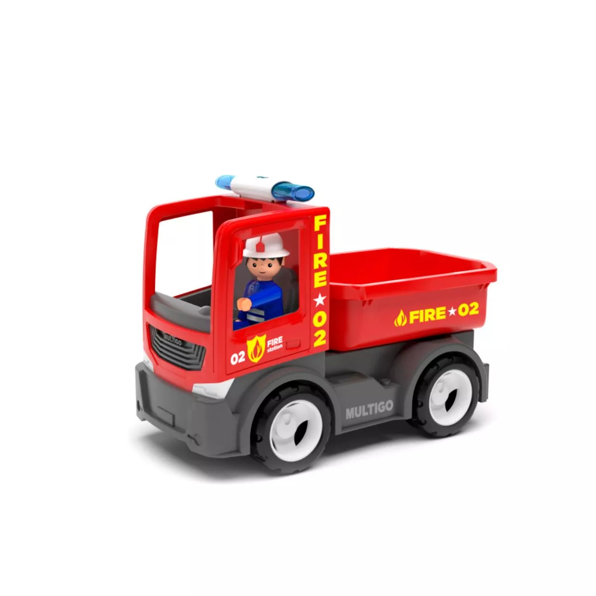 Camion de pompieri cu basculanta si un pompier MultiGO 2