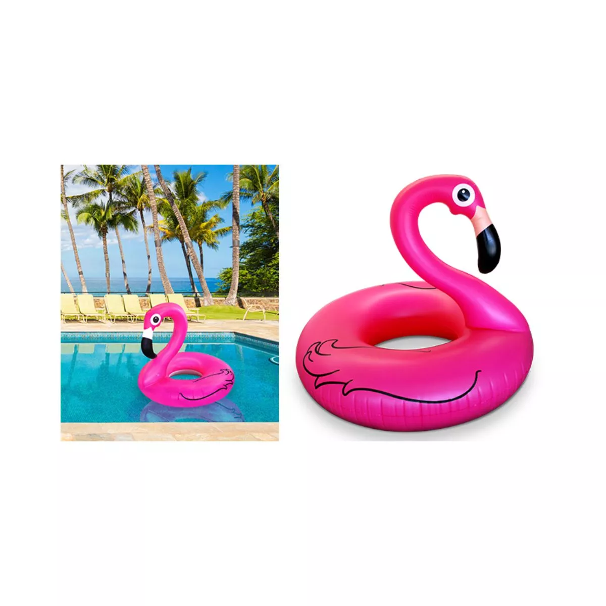 Colac gonflabil, forma flamingo, 75 x 25.5 x 90cm 2