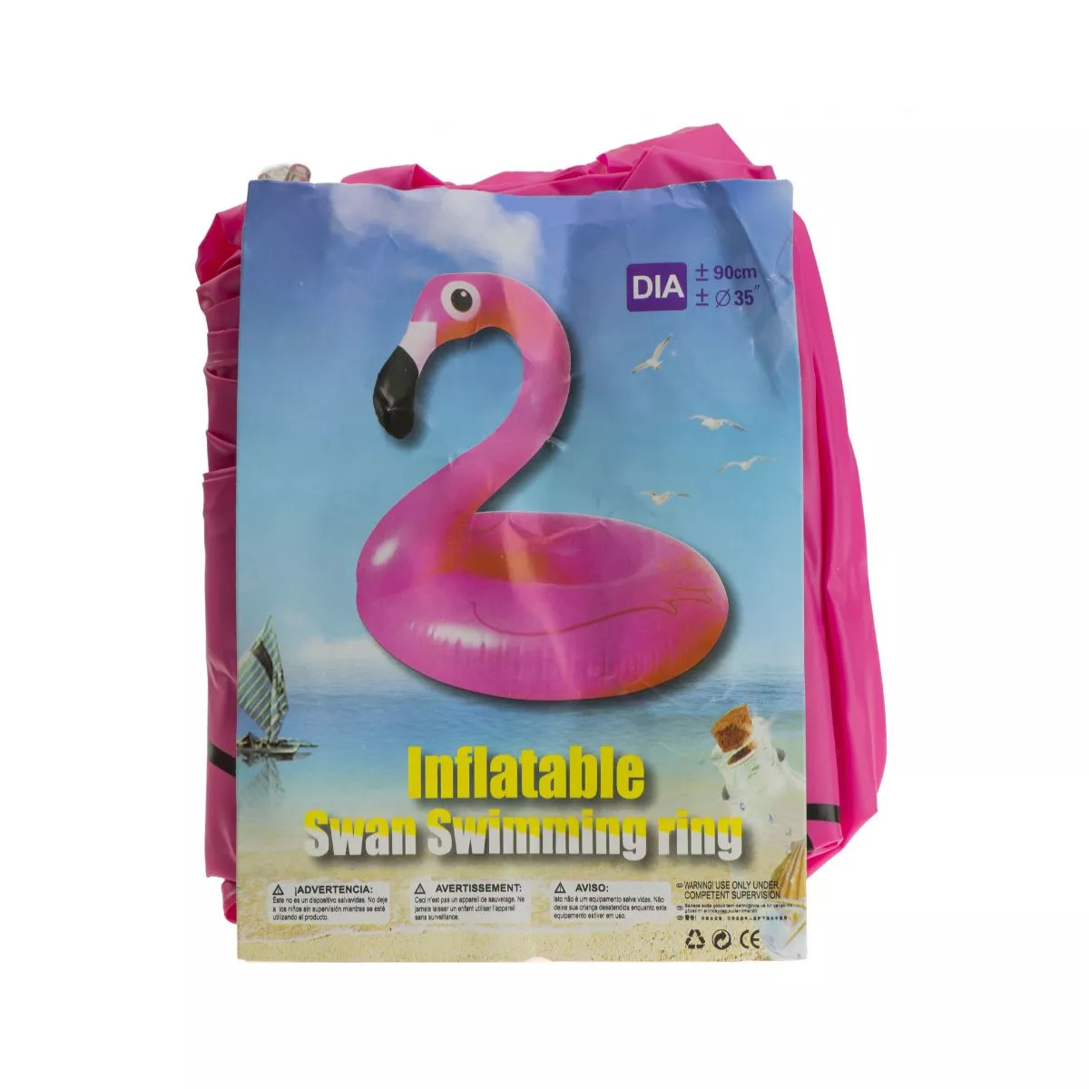 Colac gonflabil, forma flamingo, 75 x 25.5 x 90cm 3