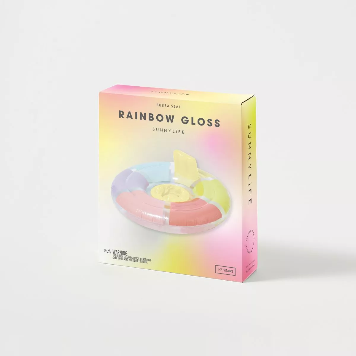 Colac gonflabil pentru bebelusi 70x70x25 cm Sunnylife Rainbow Gloss 3