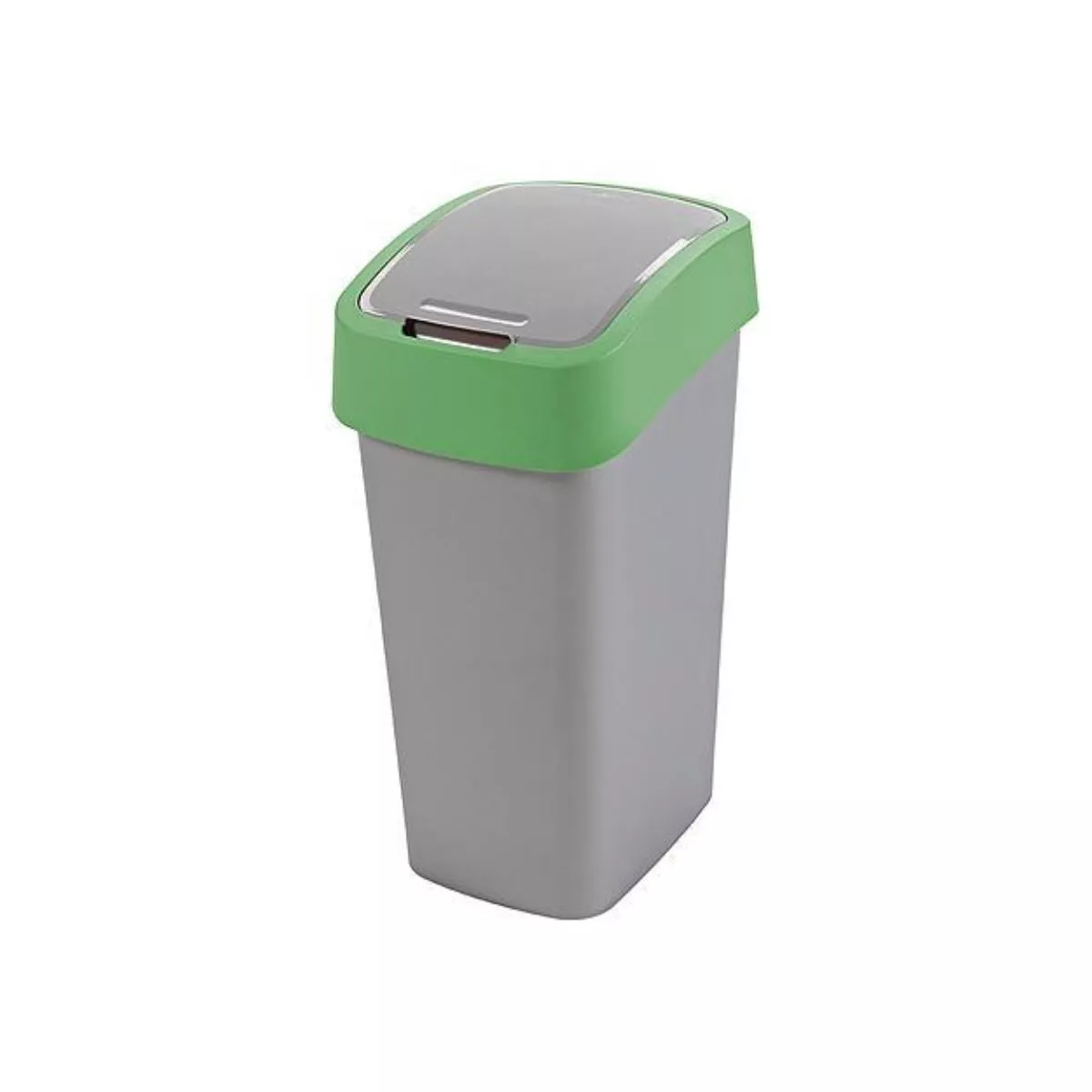 Coș de gunoi Curver® FLIP BIN 10L, gri argintiu/verde 2