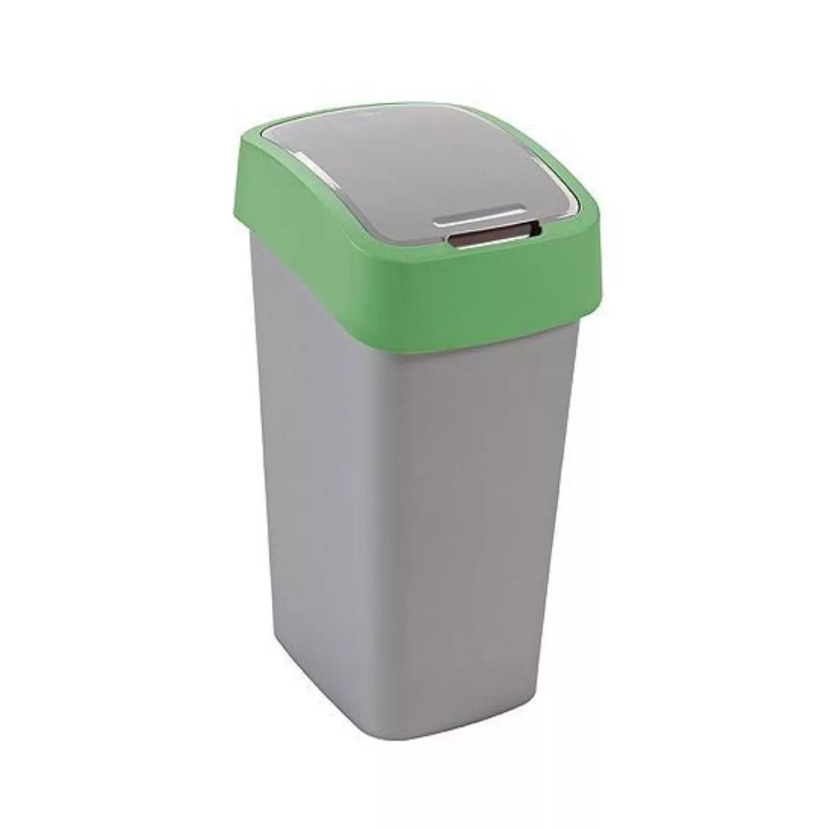 Coș de gunoi Curver® FLIP BIN 25L, gri argintiu/verde 1