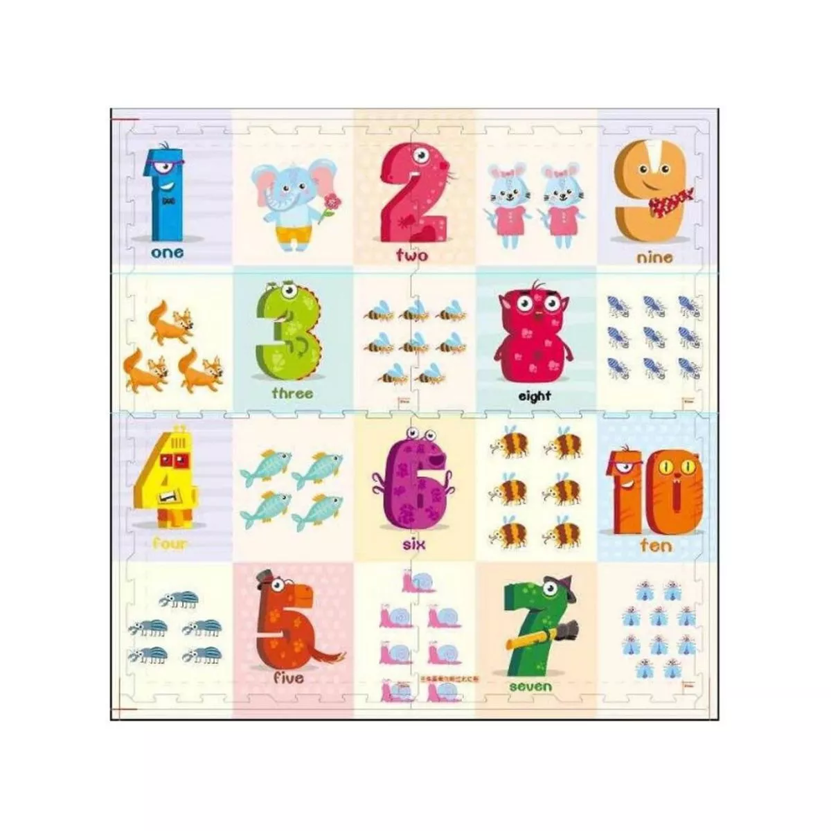 Covor de joaca puzzle pentru copii din spuma EVA,  60 x 60 cm, 4 piese - EP 1008C 3