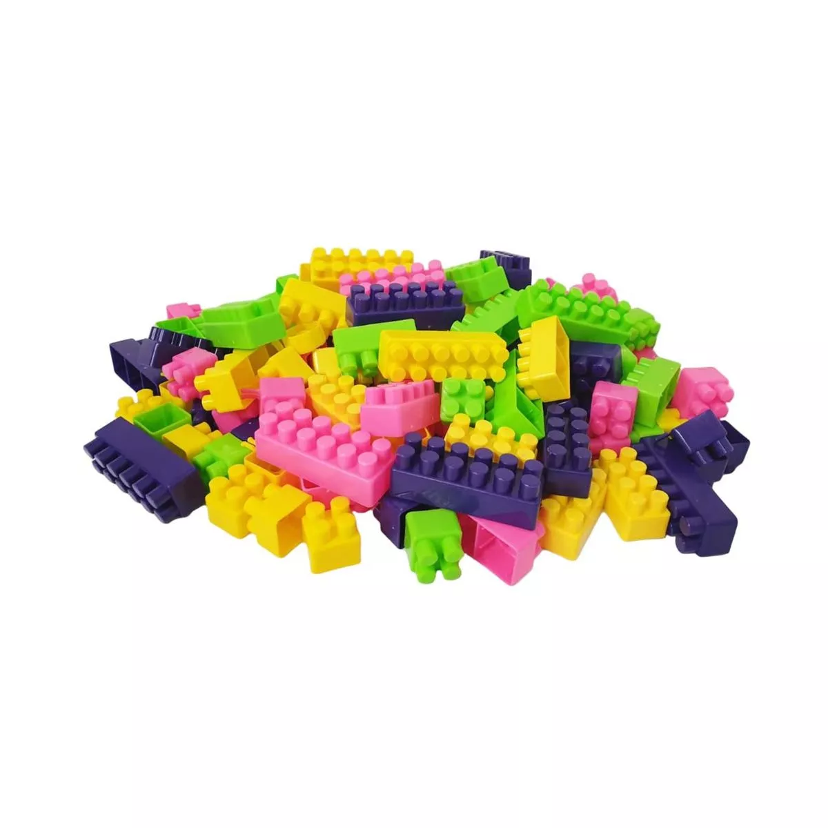 Cuburi de constructie din plastic, multicolore, in saculet, 140 piese HT 1042 4