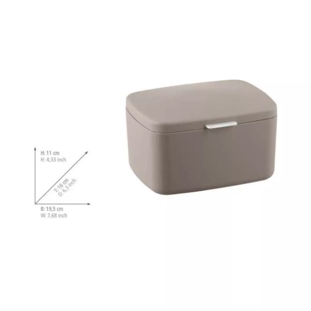 Cutie pentru accesorii de baie, taupe, din plastic 19,5 x 11 x 16 cm, Barcelona Wenko 3