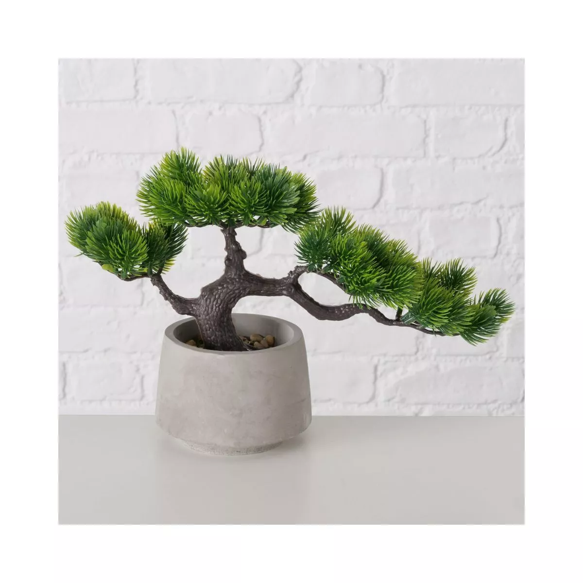 Decoratiune alb/verde design bonsai in ghiveci 21 cm Boltze 2