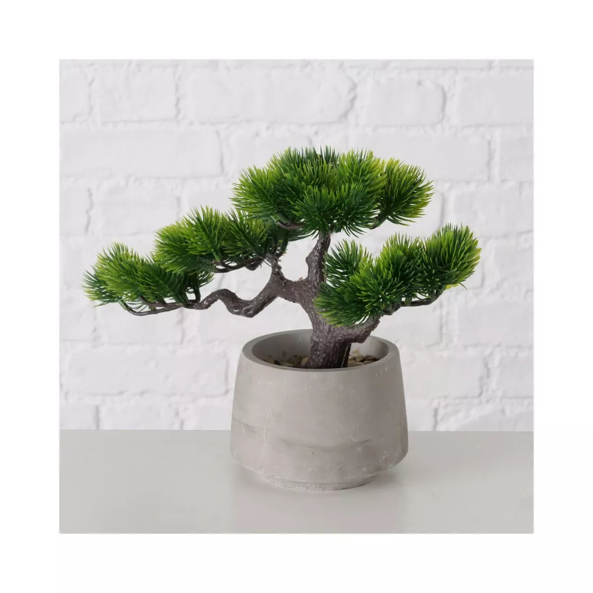 Decoratiune alb/verde design bonsai in ghiveci 21 cm Boltze 3