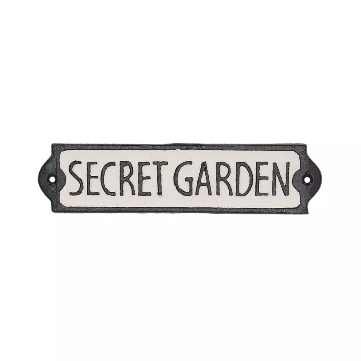 Decoratiune metalica de usa alb/negru 21,2 x H 5,1 cm "Secret Garden" 1