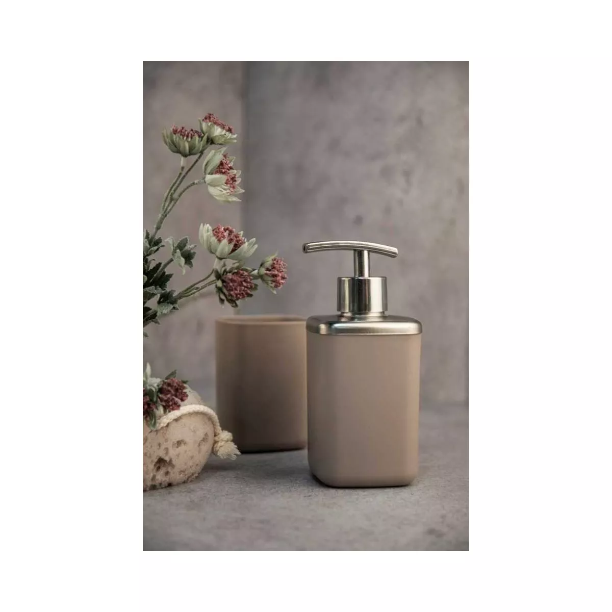 Dispenser pentru sapun lichid, taupe, din plastic termoplastic, Barcelona Wenko 2