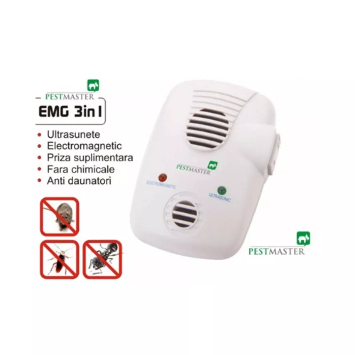 Dispozitiv electronic PestMaster EMG 3 IN 1 (200 mp) Ultrasunete si Unde Electromagnetice 1