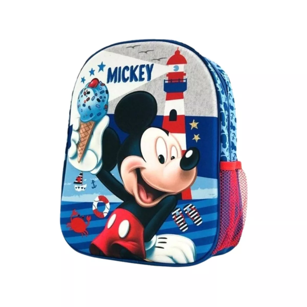 Ghiozdan 3D Frozen pentru gradinita, Mickey Mouse ,bleu/gri , 32 Cm 1