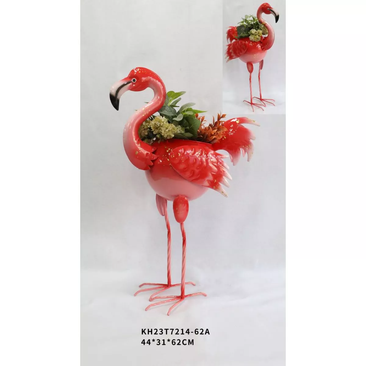 Ghiveci decorativ din metal vopsit Flamingo 3