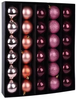 Globuri de Crăciun MagicHome, 30 buc, aramiu-roz, 6 cm 1