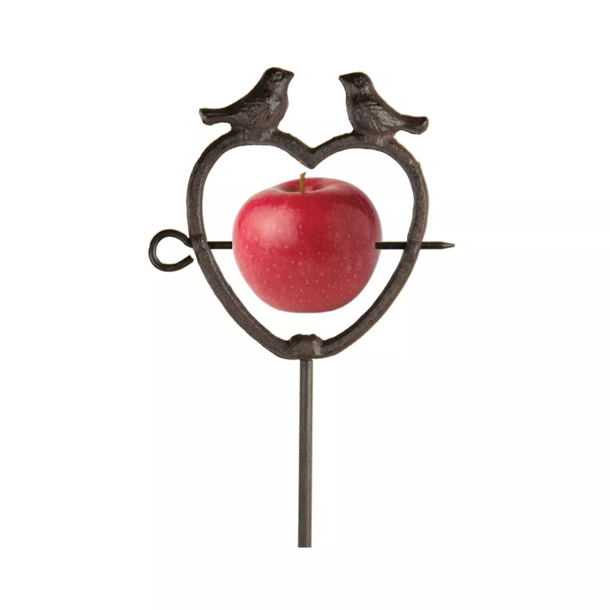 Hranitoare pentru pasari ruginie din oțel turnat Heart on Stick Esschert Design 1