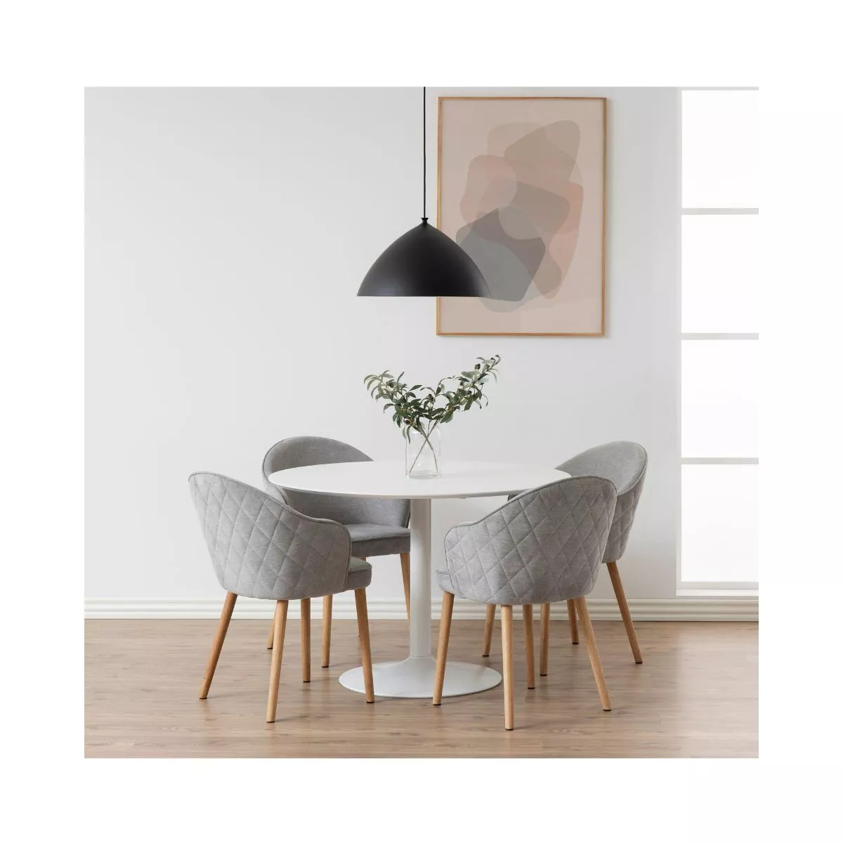 Masa de dining alba din MDF 110 cm Ibiza Actona 4