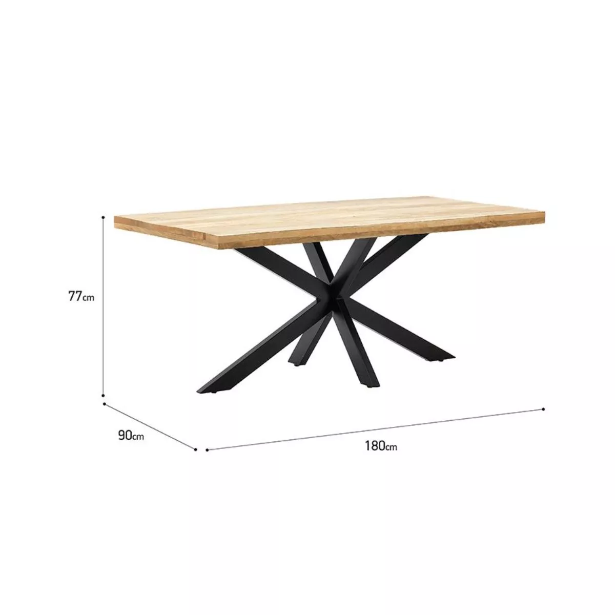 Masa dining / bucatarie, din lemn cu picioare metalice, 180x90x77 cm (M1) 6