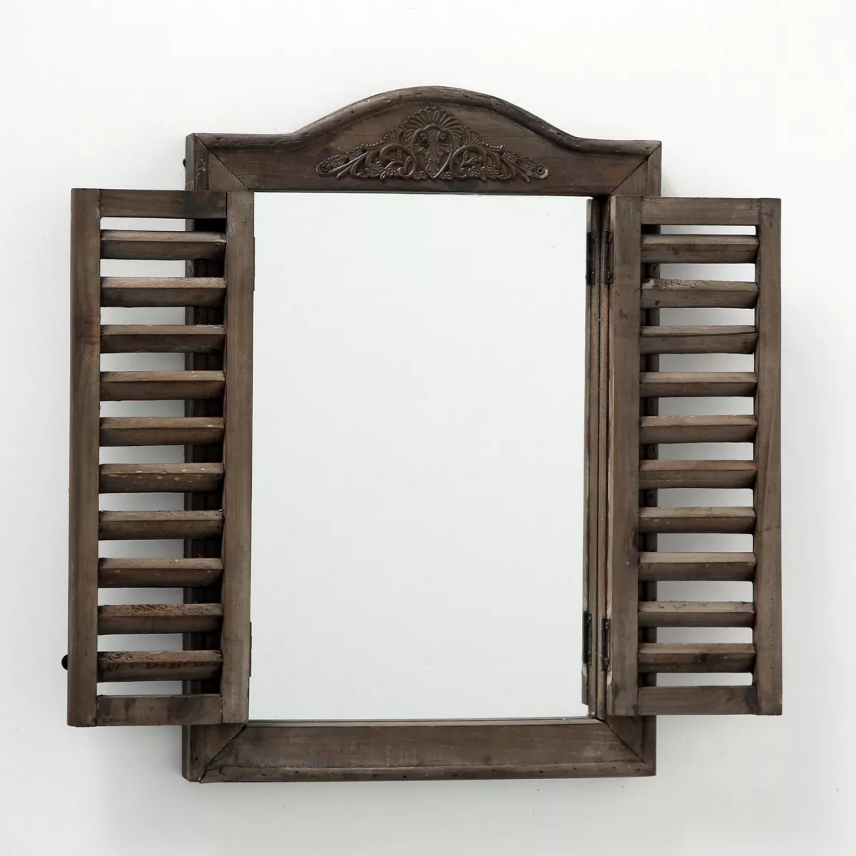 Oglinda de perete, maro, din lemn, 45x31 cm, Fensterladen Boltze 7