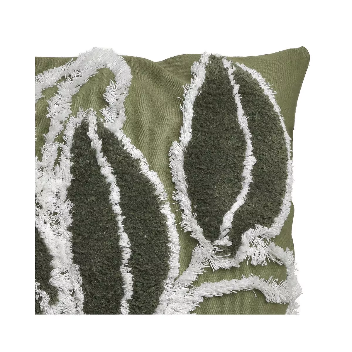 Perna decorativa verde/alb din poliester 45X45 cm Leaves Inart 2