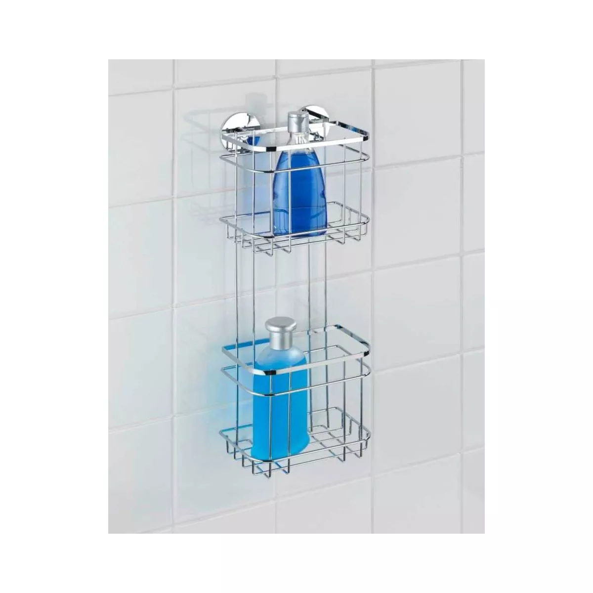 Polita argintie din inox pentru accesorii de baie 18 x 47,5 x 12,5 cm, Edelstahl Wenko 3