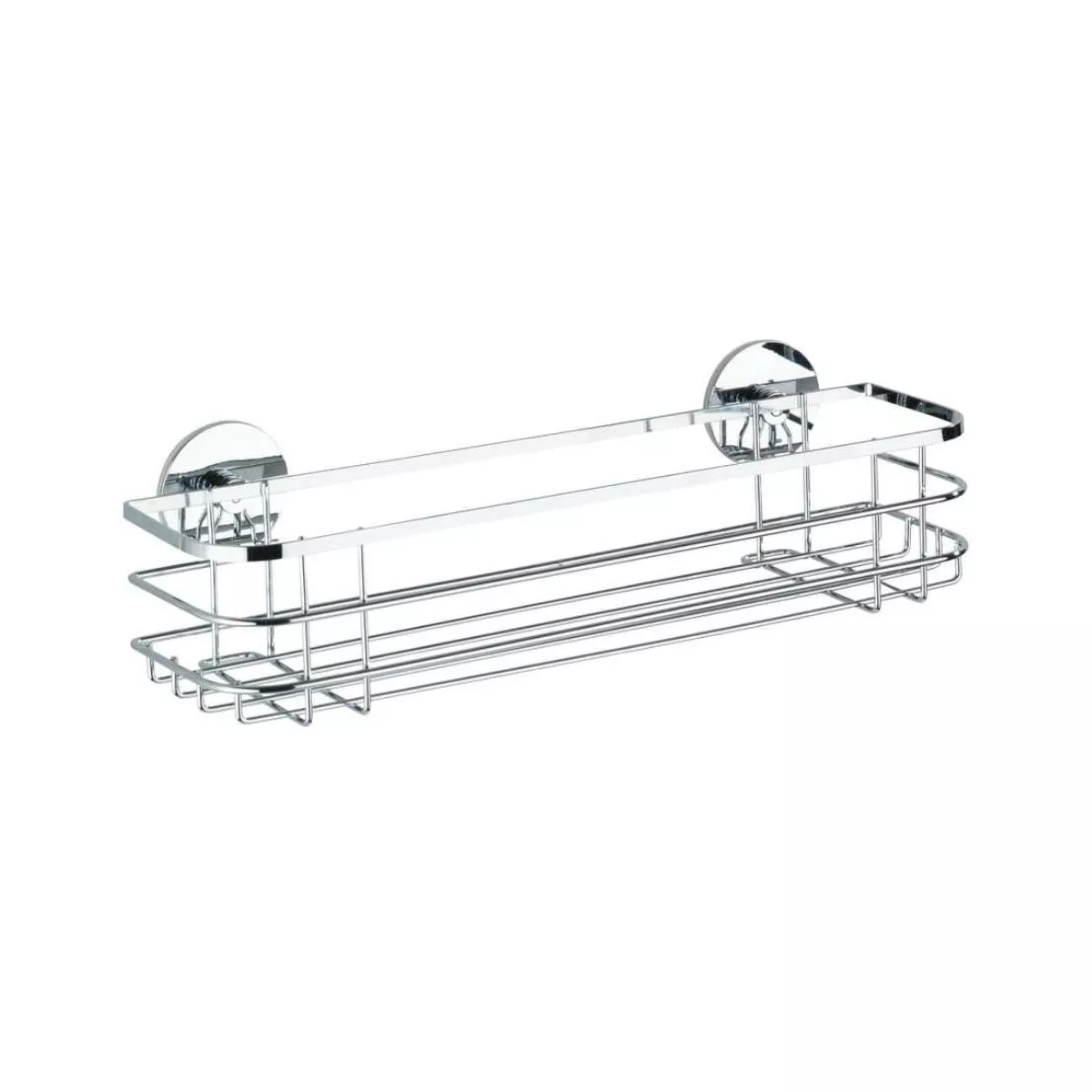 Polita argintie din inox pentru accesorii de baie 38 x 11 x 10,5 cm Maxi Wenko 1