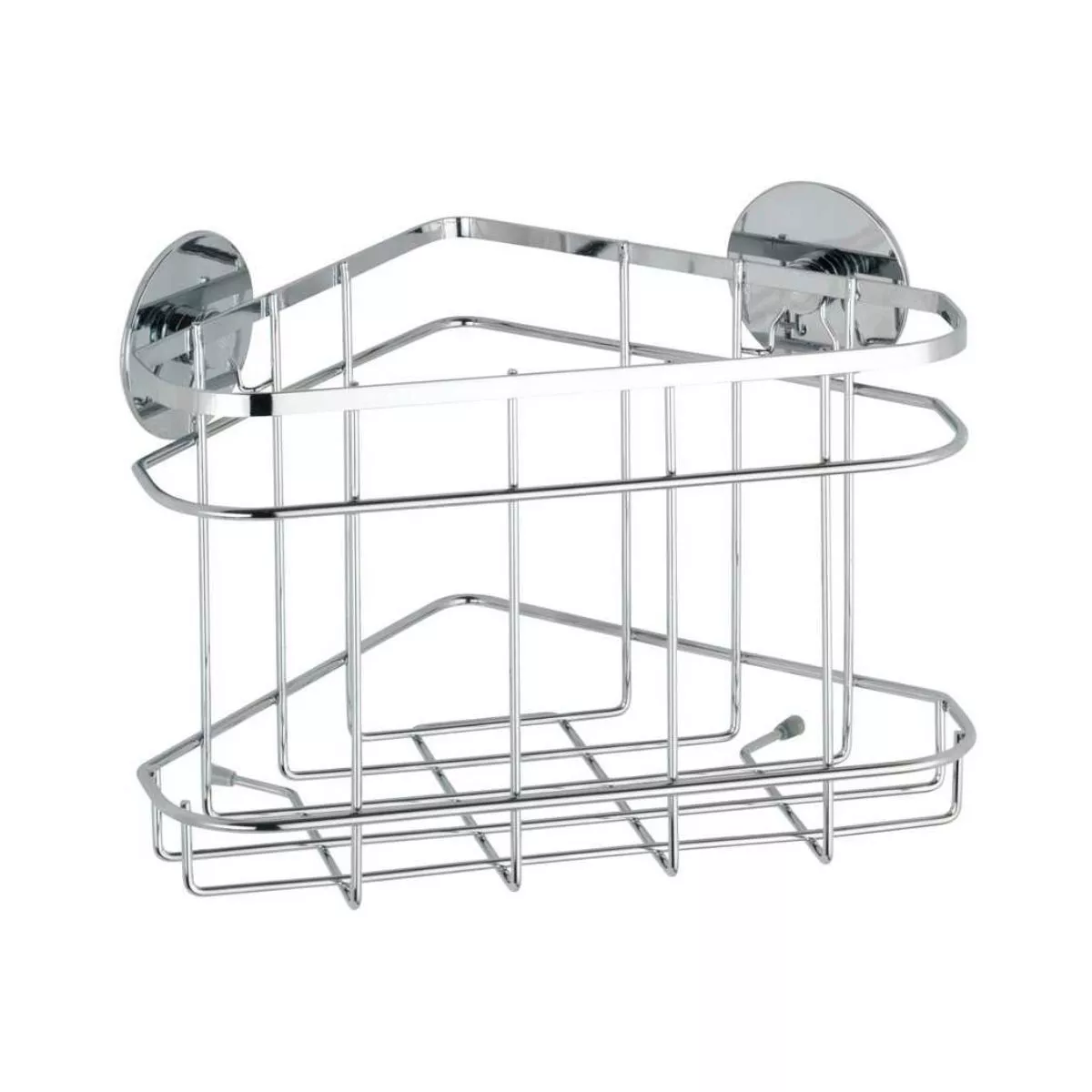 Polita de colt argintie din inox pentru accesorii de baie 22,5 x 17,5 x 15,5 cm, Edelstahl Wenko 2