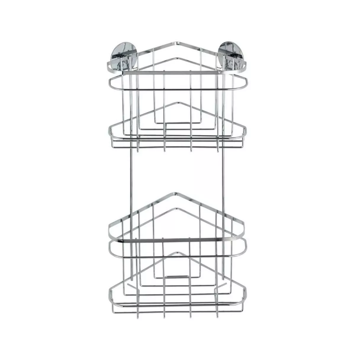 Polita de colt argintie din inox pentru accesorii de baie 22,5 x 47,5 x 15,5 cm, Edelstahl Wenko 2