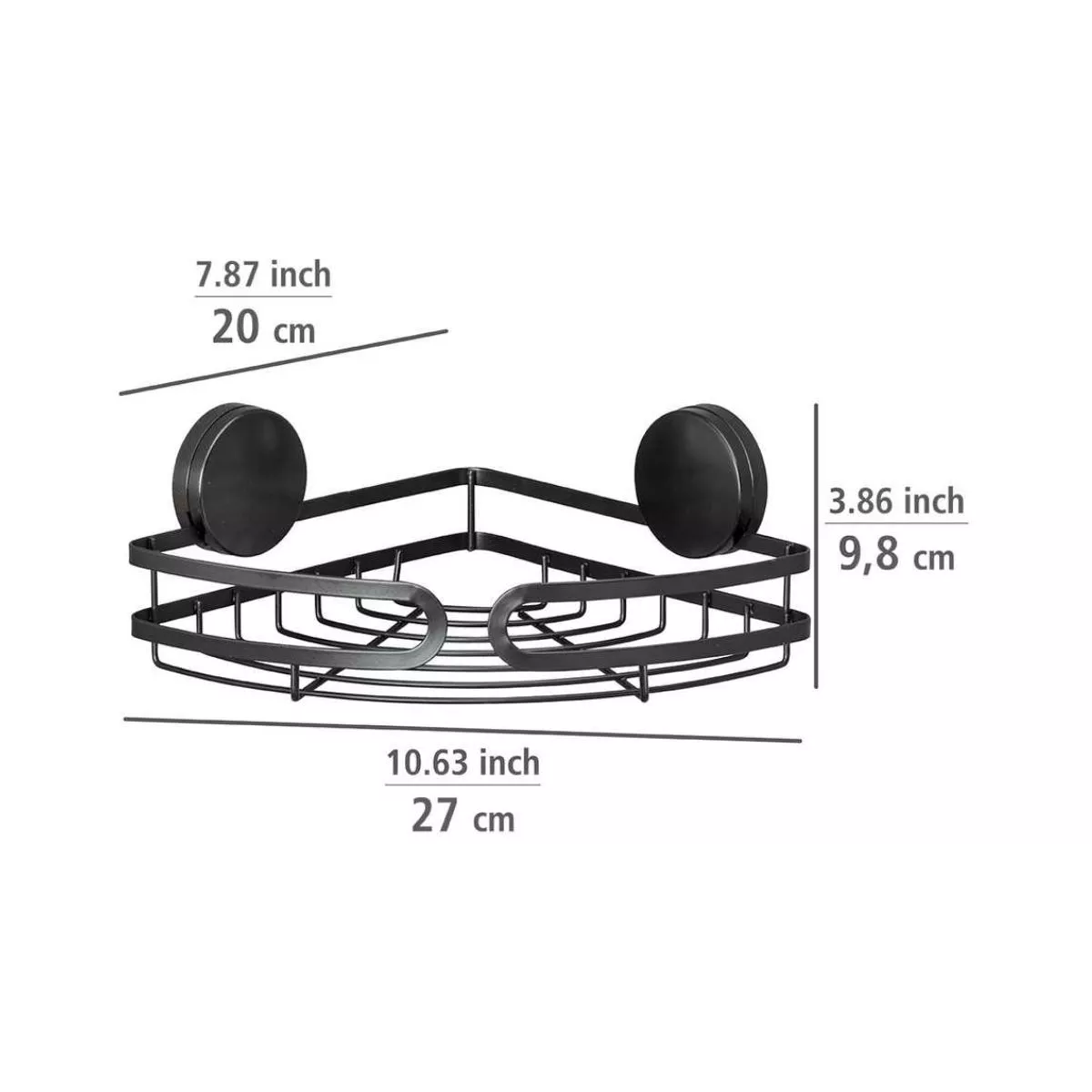 Polita de colt din otel pentru baie 27 x 9,8 x 20 cm Pavia Wenko 5