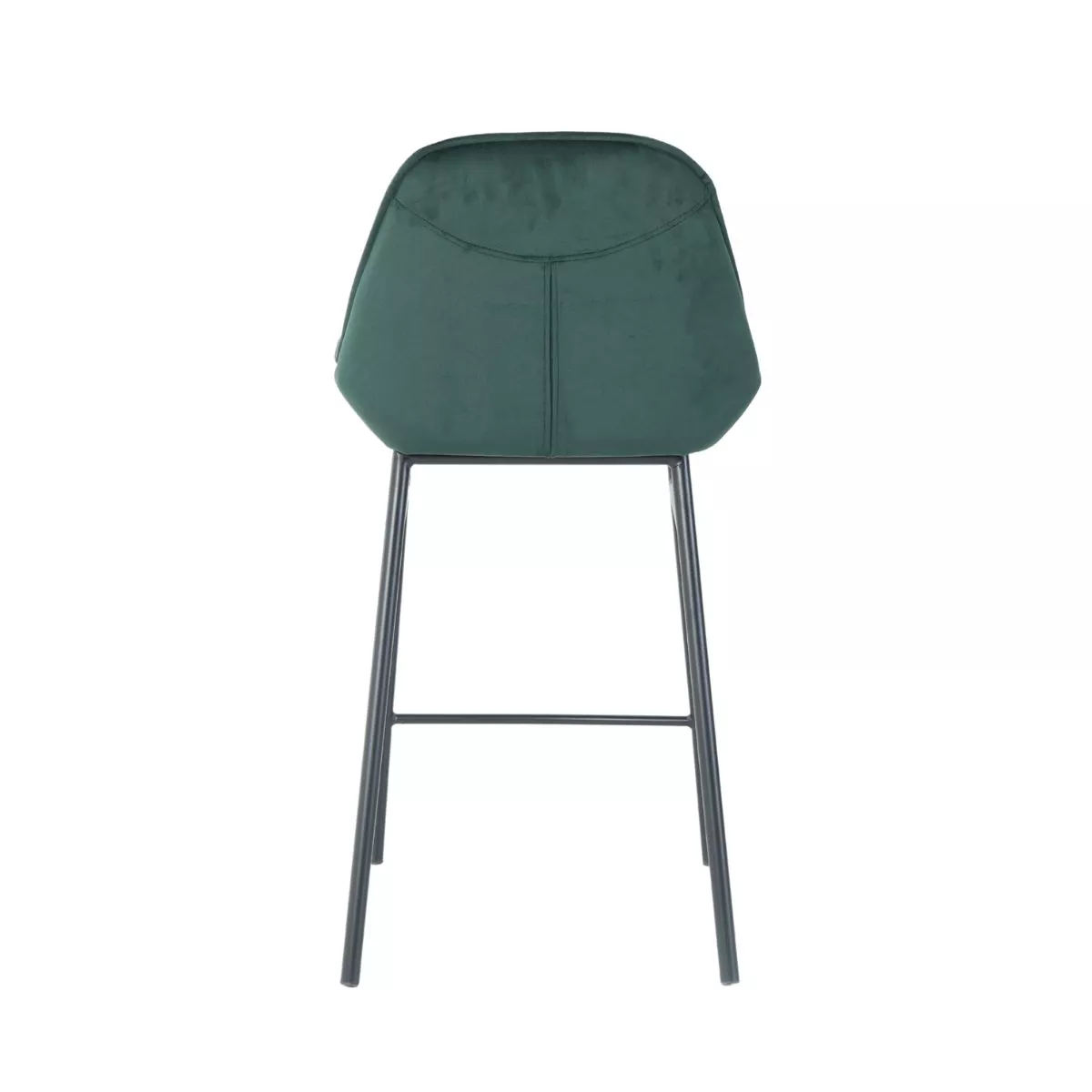 Scaun de bar cu cadru metalic fix si sezut textil din catifea de culoare verde smarald , 52x49x94.5 cm Y1851 4