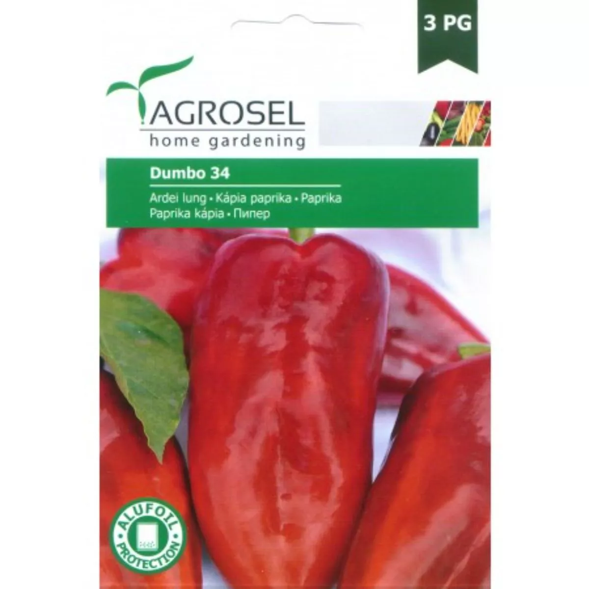 Seminte Ardei Lung Dumbo 34 Agrosel 1.2 g 1