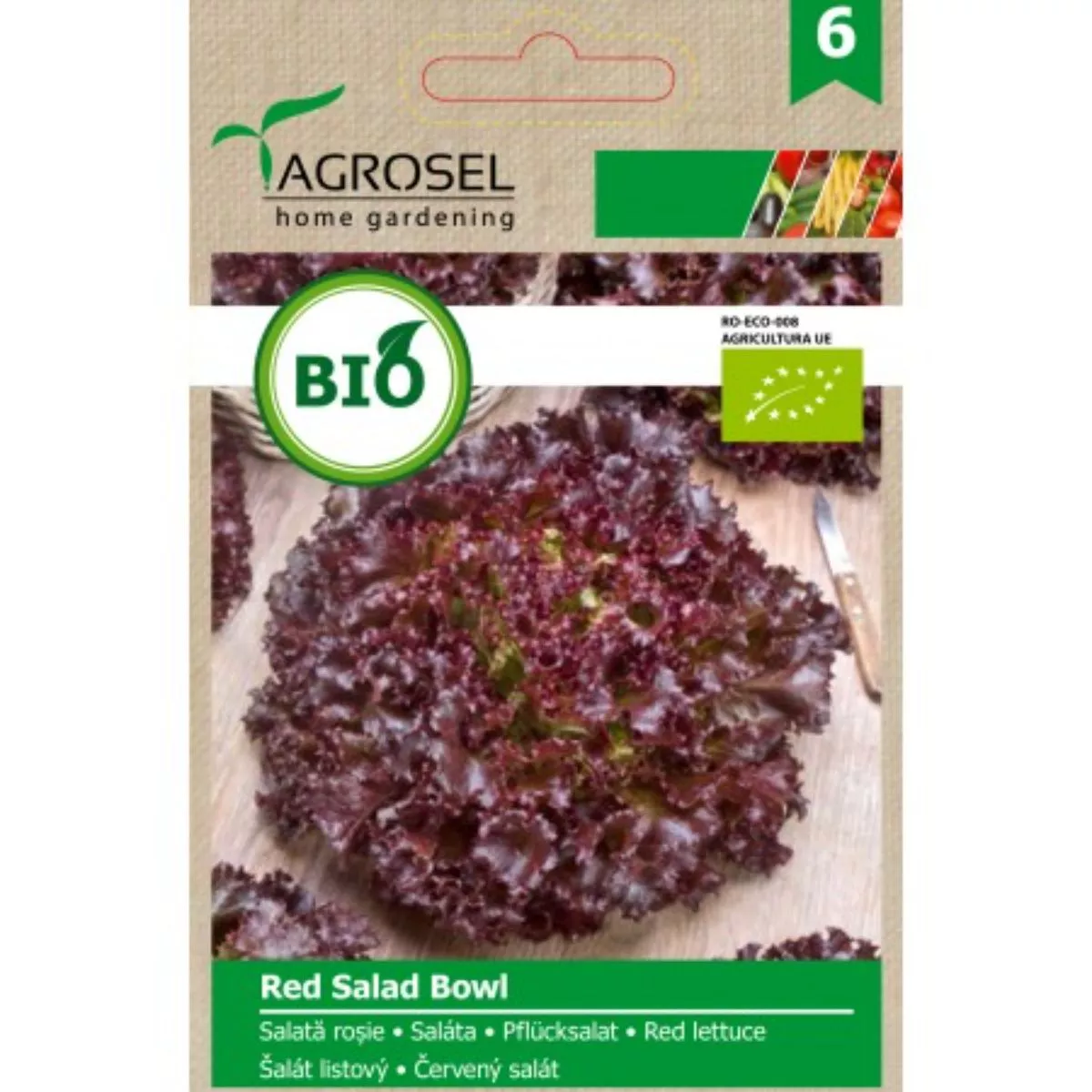 Seminte bio Salata Rosie Red Salad Bowl ECO Agrosel 2.5 g 1