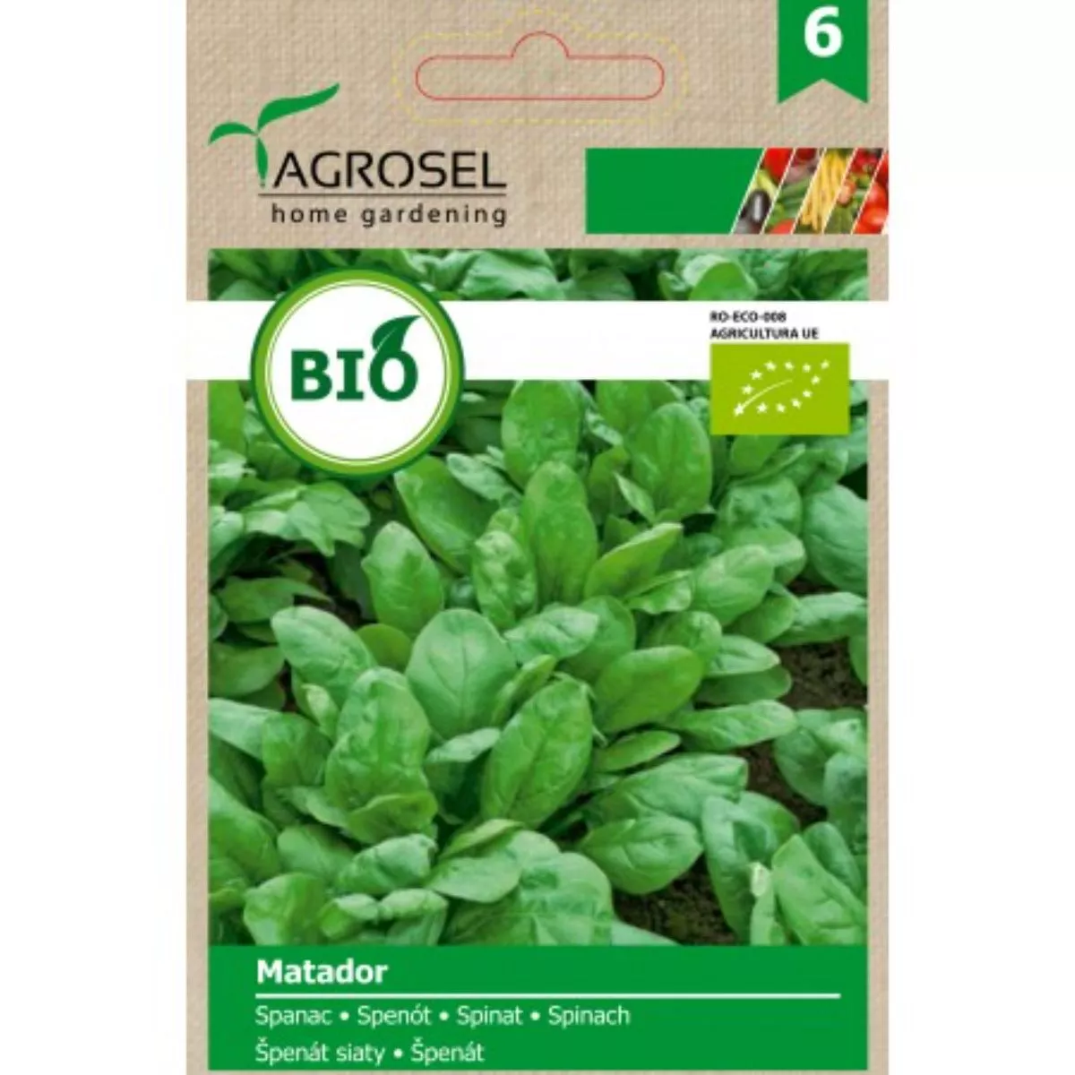 Seminte bio Spanac Matador ECO Agrosel 6 g 1
