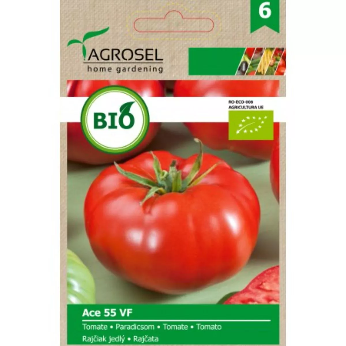 Seminte bio Tomate Ace 55 VF ECO Agrosel 0.5 g 1