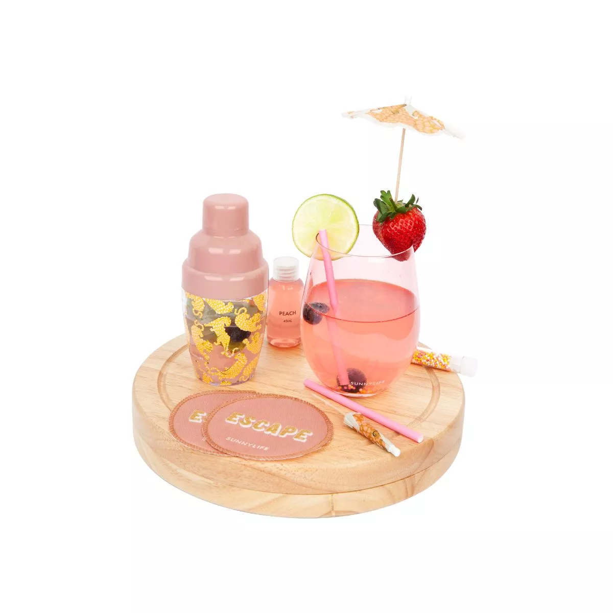 Set cocktail cu 9 accesorii Sunnylife Peachy Pink 3